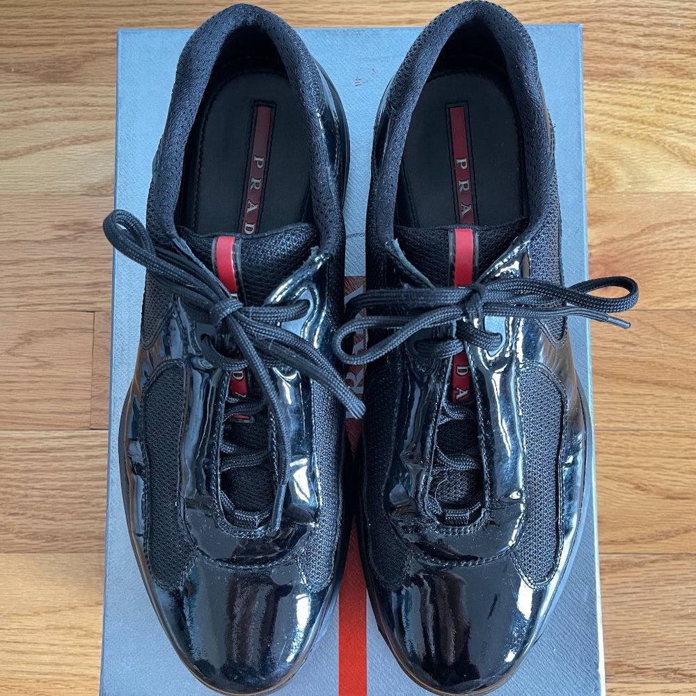 Men's Prada Black (Nero) Vernice Bike Sneakers